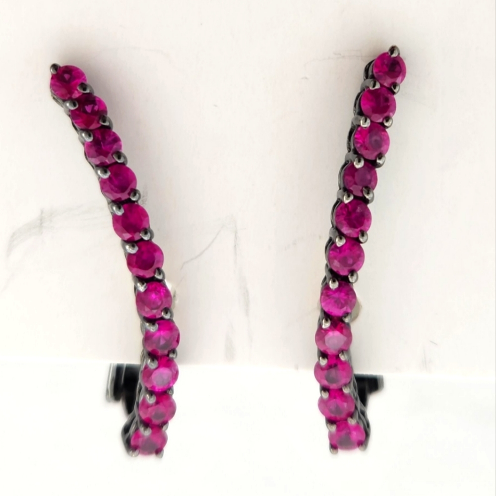 Ruby Ear Climber Pair - image 1